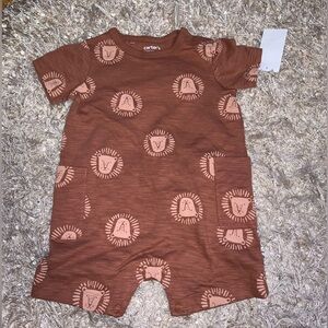 Carter's Rust Lion Print Onesie 12M brand new